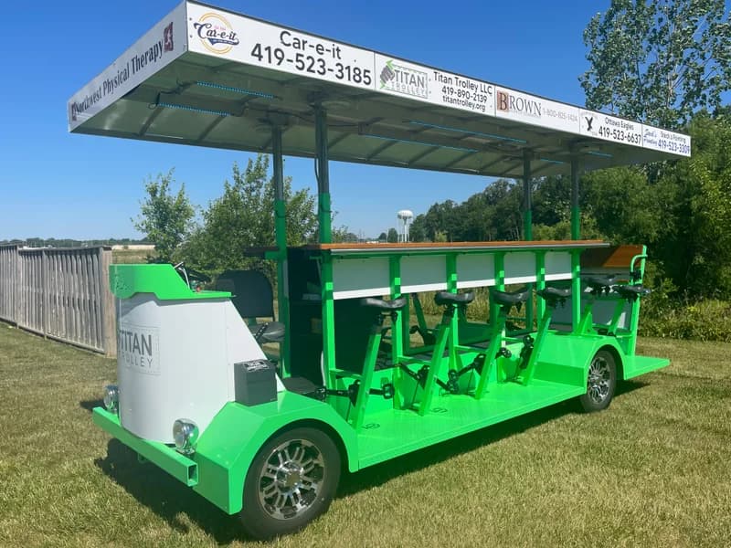 The Titan Trolley parked in a field